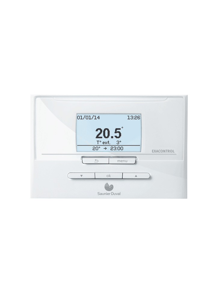 Thermostat d'ambiance programmable radio sans fil - EXACONTROL - SAUNIER  DUVAL - Livré et posé - Boutique Ferrante